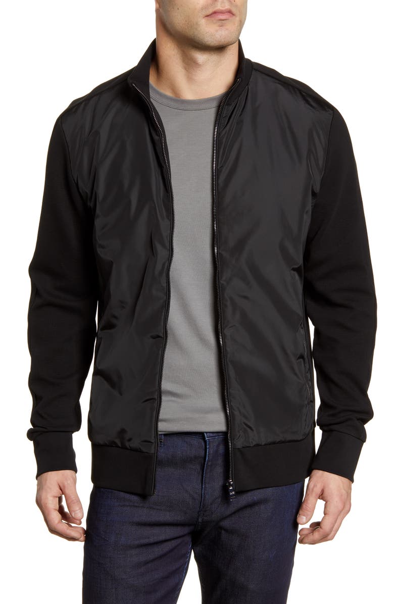 BOSS Skiles Regular Fit Zip Bomber Jacket, Main, color, 