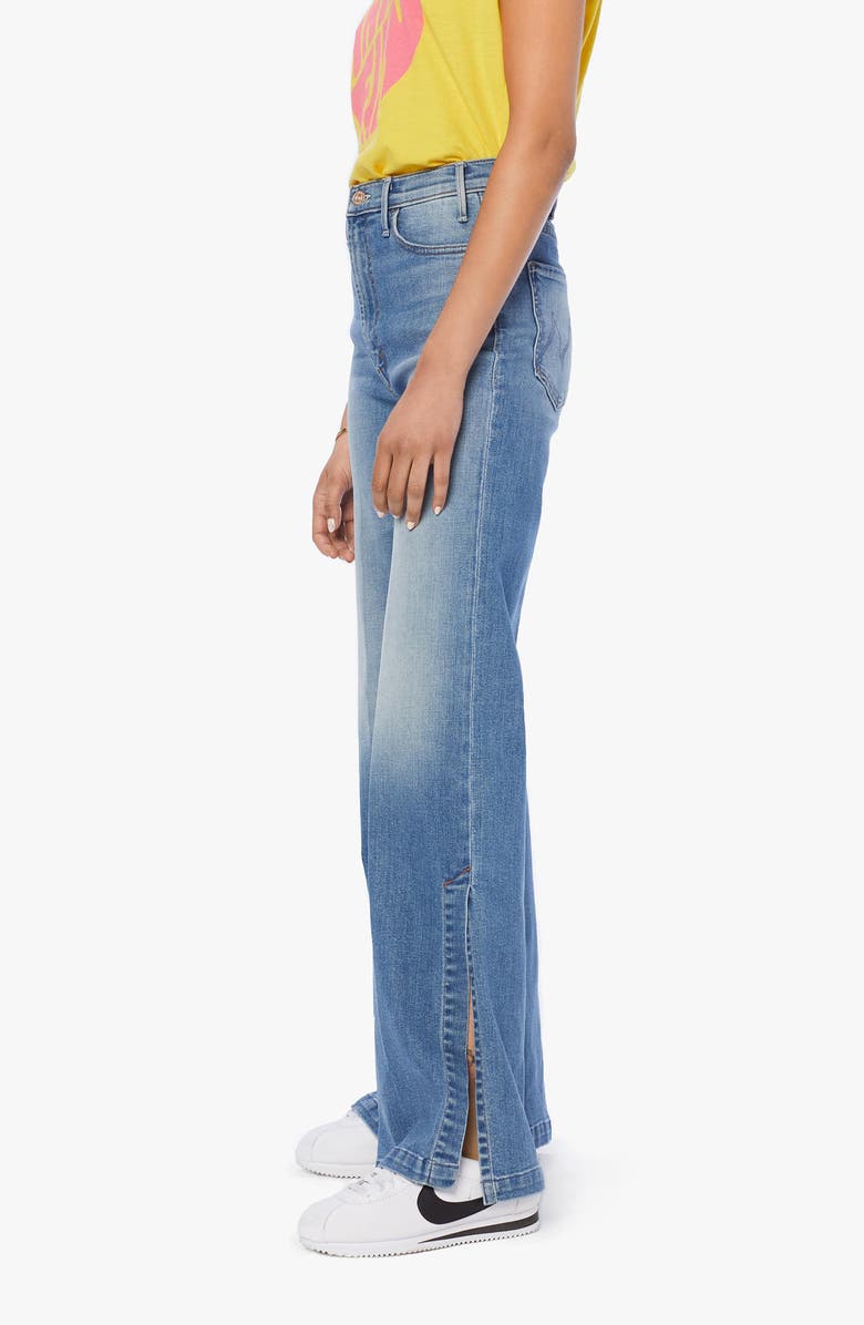 MOTHER The Hustler Sidewinder High Waist Slit Hem Bootcut Jeans, Alternate, color, 