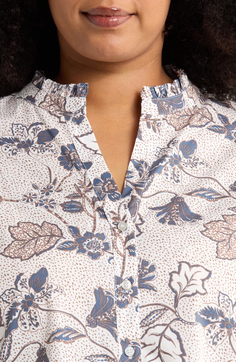 SUGARLIPS Bryony Floral Button-Up Shirt, Alternate, color, Brown-Blue