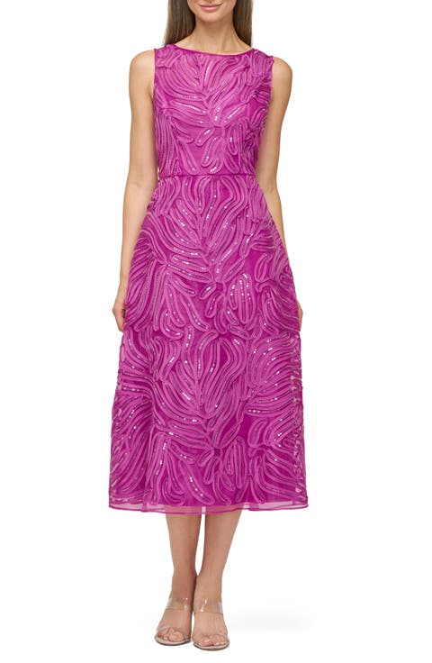 Sequin Soutache Lace Cocktail Dress