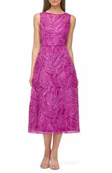 JS Collections Sequin Soutache Lace Cocktail Dress