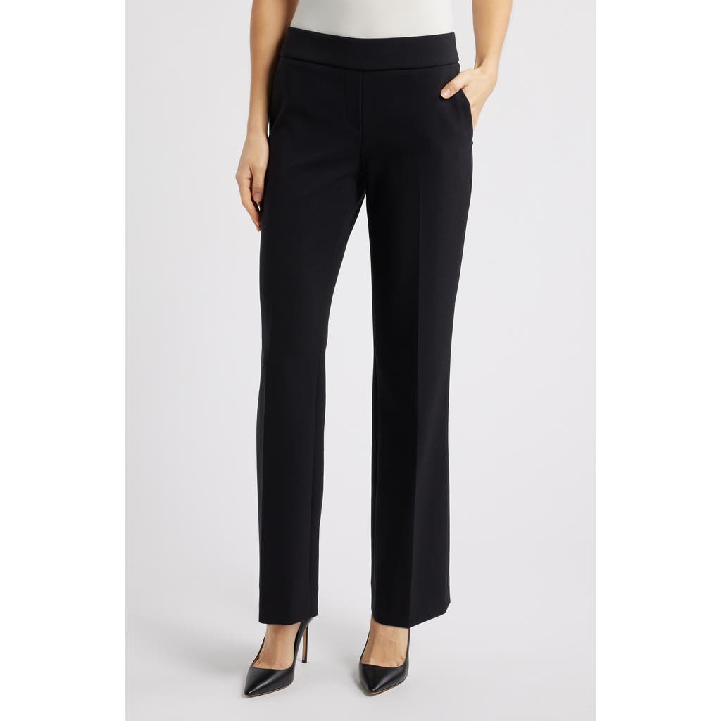 Anne Klein Pull-on Straight Leg Pants In Anne Black