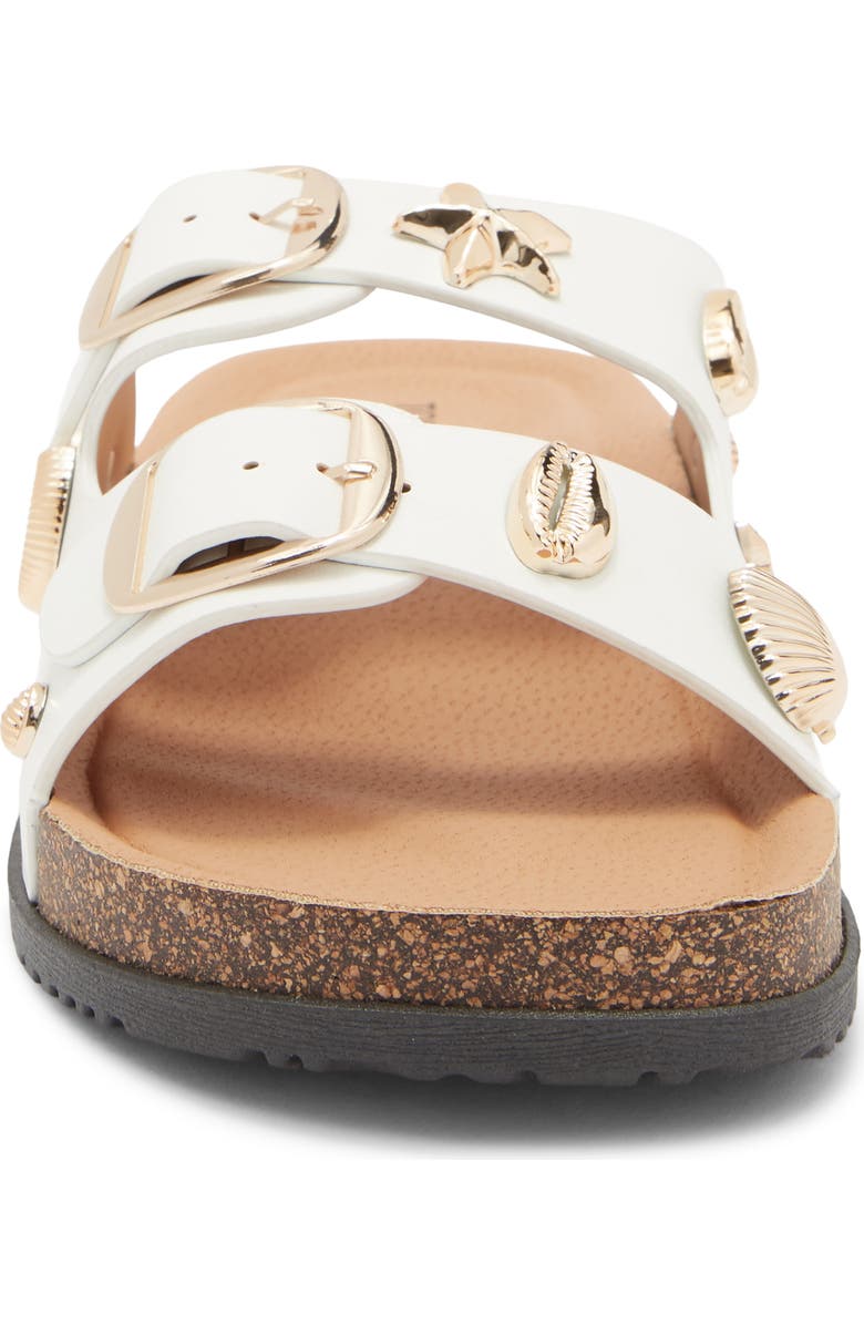 TOP MODA Arissa Double Strap Slide Sandal, Alternate, color, White Pu