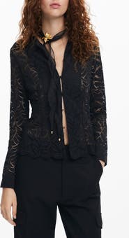 Desigual Saga Stretch Button-Up Top