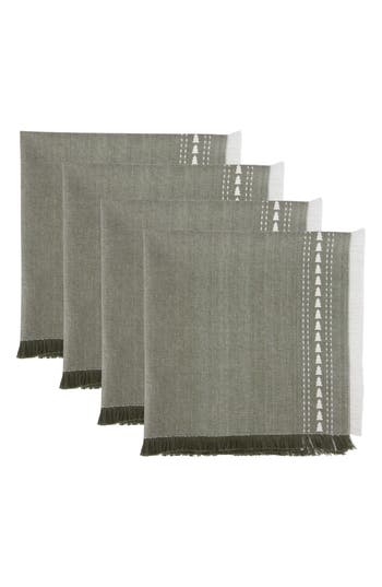 Design Imports Balsam Fir Tree Set Of 4 Napkins In Gray