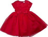 JOE-ELLA Kids' Cap Sleeve Tulle Overlay Occasion Dress