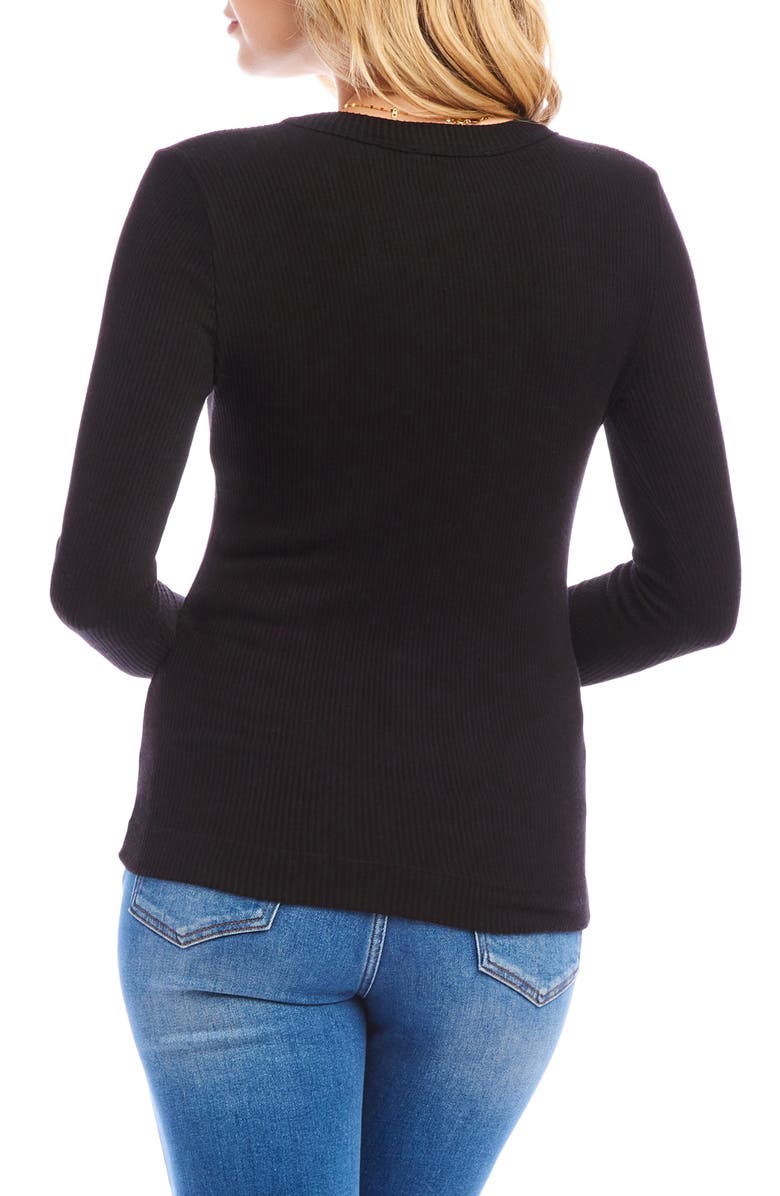 Karen Kane V-Neck Brushed Rib Top, Alternate, color, 