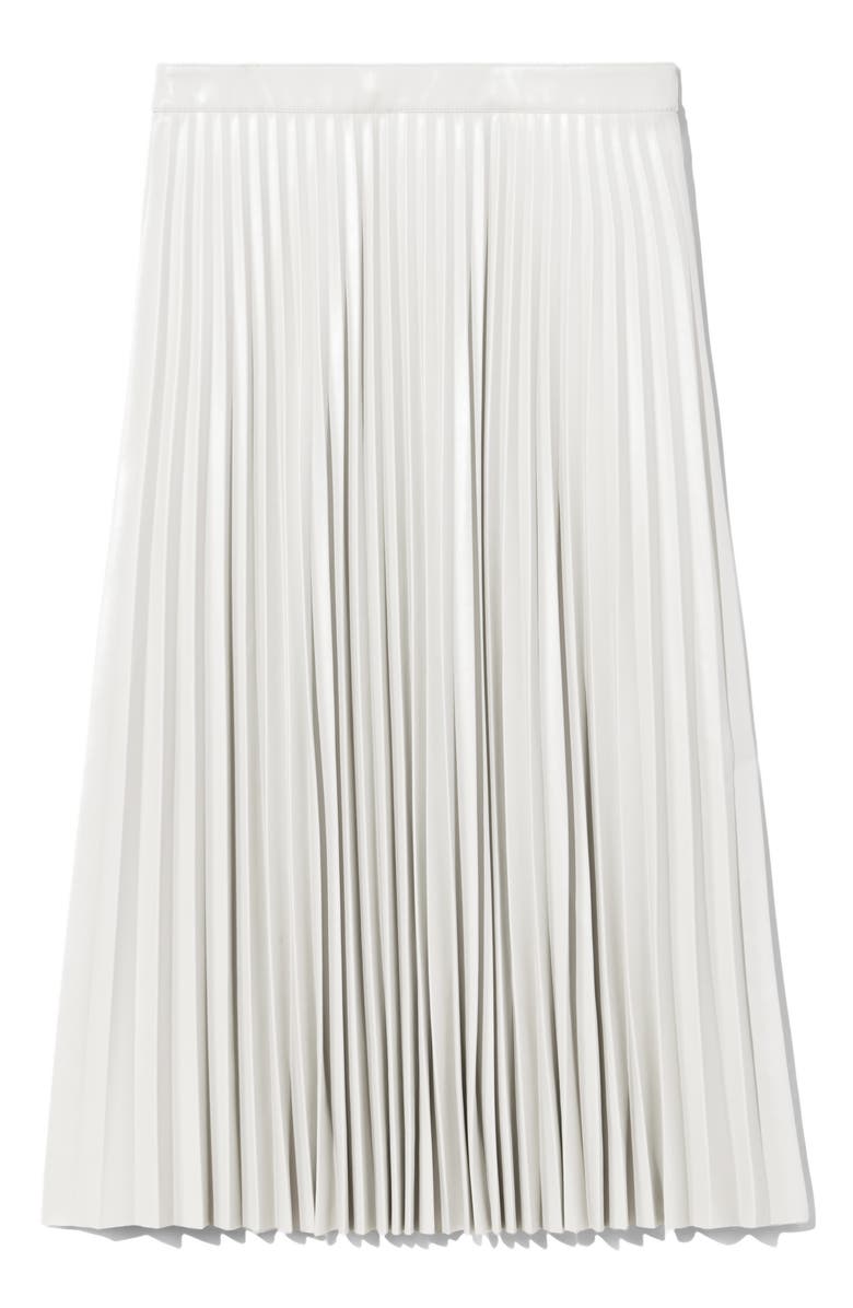 Proenza Schouler White Label Pleated Faux Leather Skirt, Alternate, color, Off White