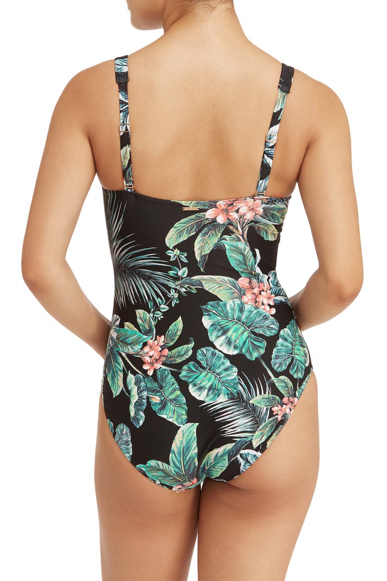 Cross Front Multifit One-Piece Swimsuit, Alternate, color, BLACK