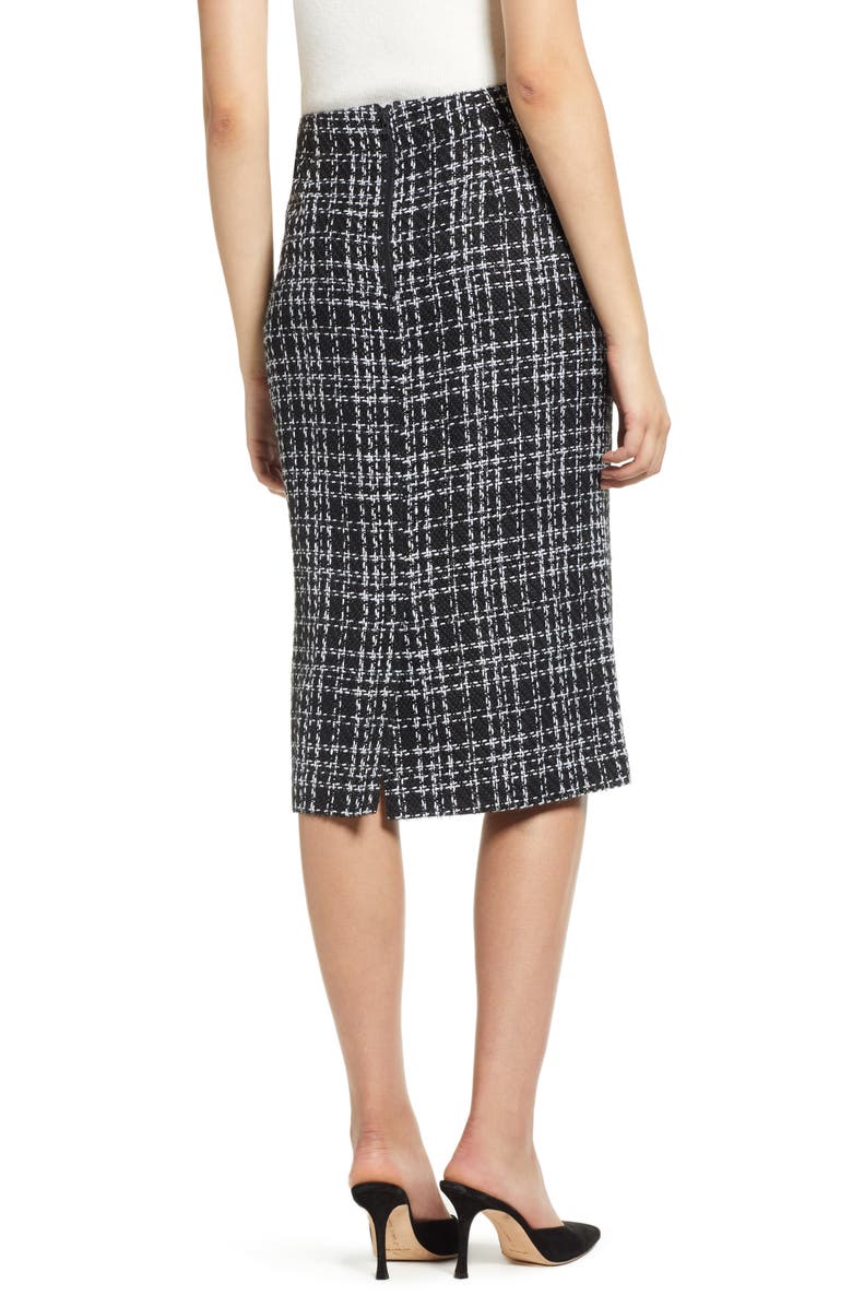 Halogen<sup>®</sup> Plaid Tweed Pencil Skirt, Alternate, color, 