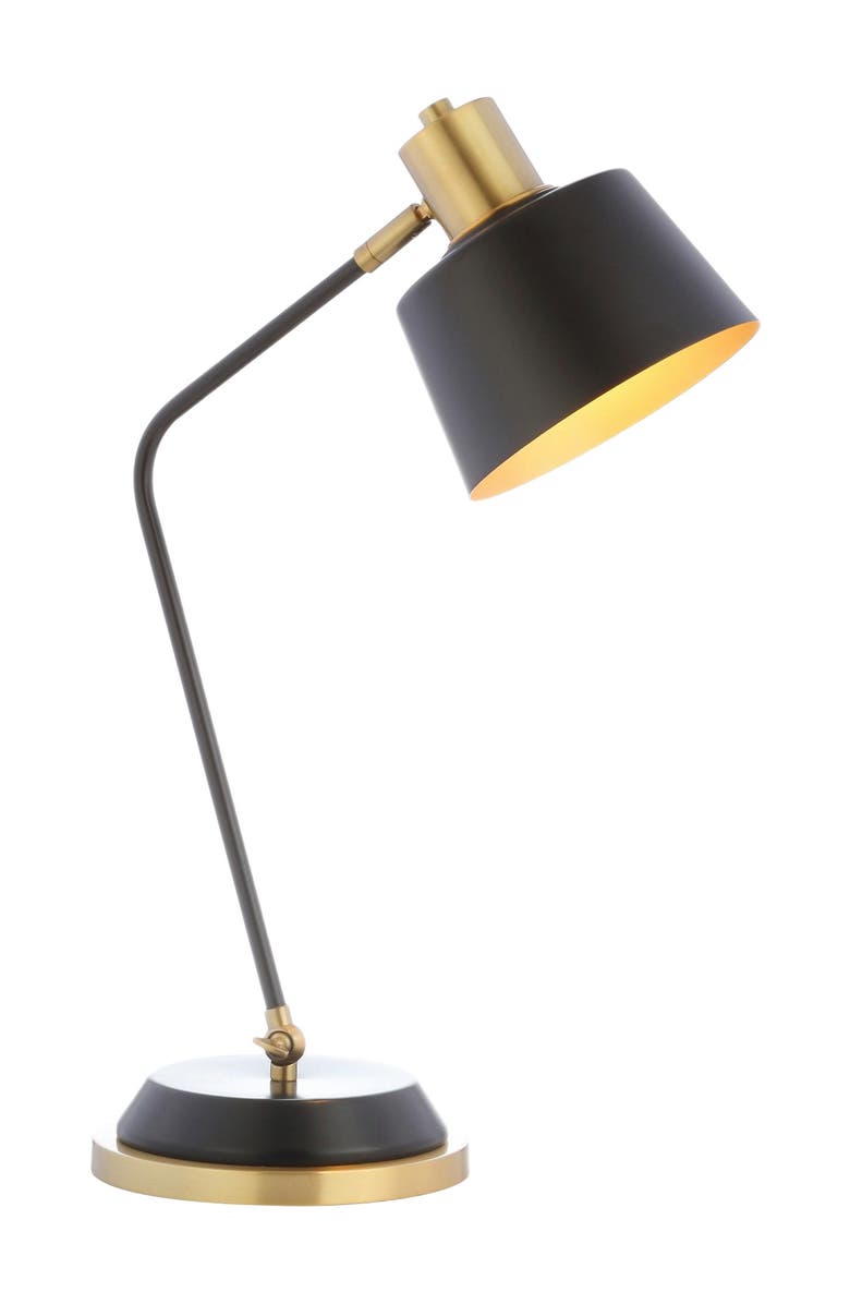 JONATHAN Y Rochelle 23" Metal LED Task Lamp, Black/Brass Gold, Main, color, Black/Brass Gold