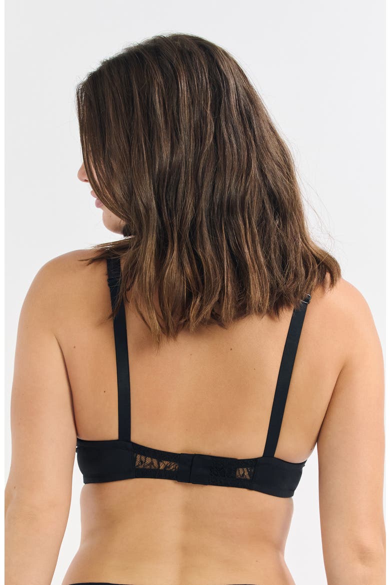 Mysterieuse Classique Lace Trim Underwire Bra, Alternate, color, BLACK