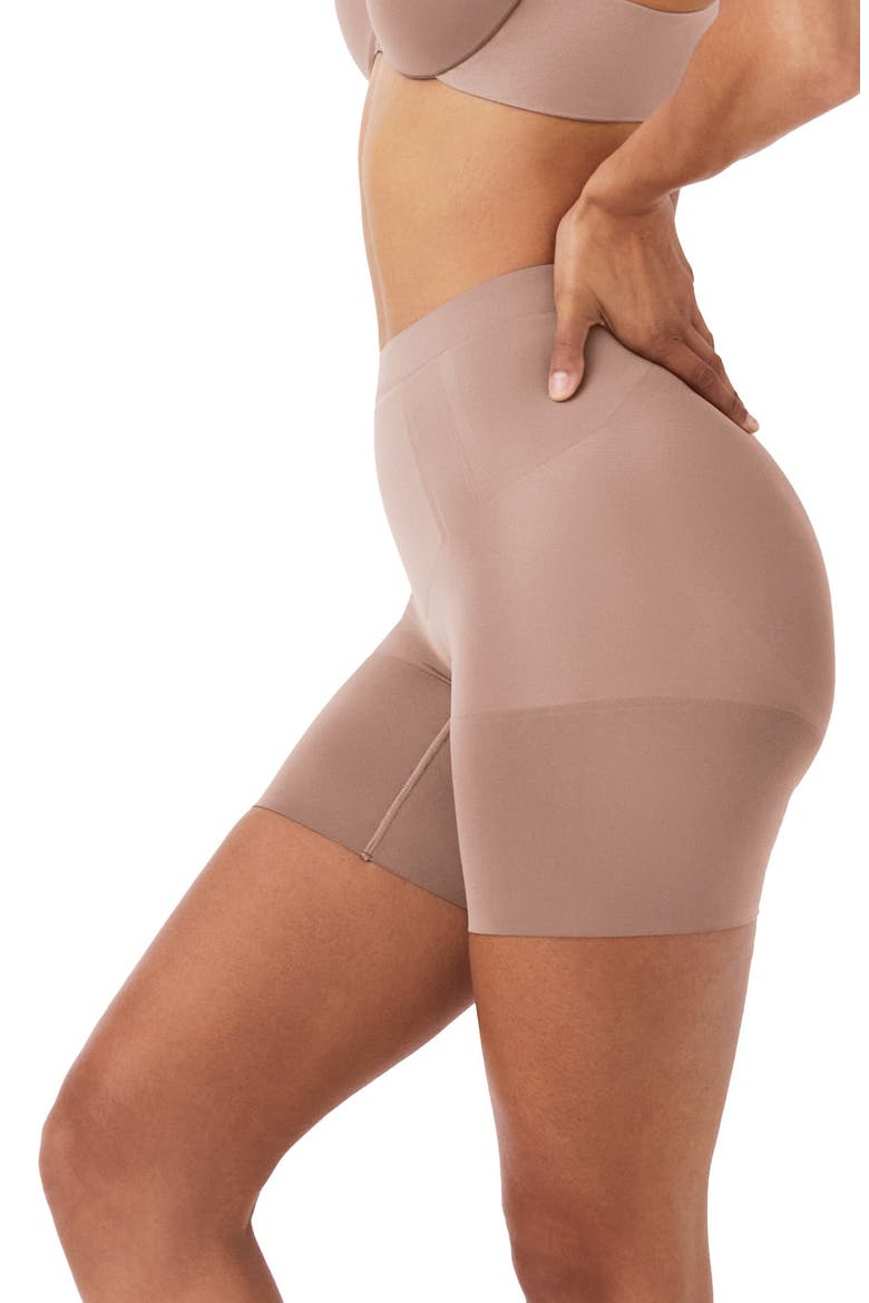 SPANXsculpt™ OnCore Mid Thigh Shorts, Alternate, color, CAFE AU LAIT