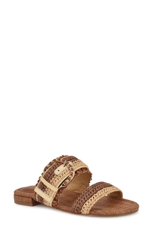 Nine West Sameey Two-strap Sandal In Dark Brown