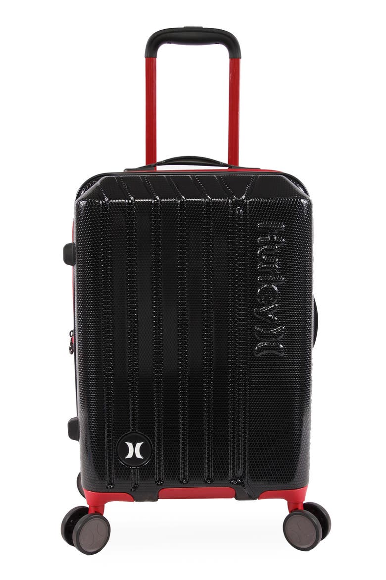 Swiper 21" Hardshell Spinner Suitcase, Main, color, BLACK/ RED