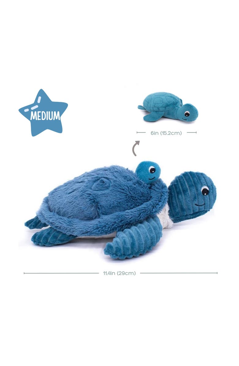 Les Ptipotos Sea Turtle Mom & Her Baby (Medium) - Secret Keeper Plush Toy, Eco-Friendly, Soft & Washable, Alternate, color, Blue