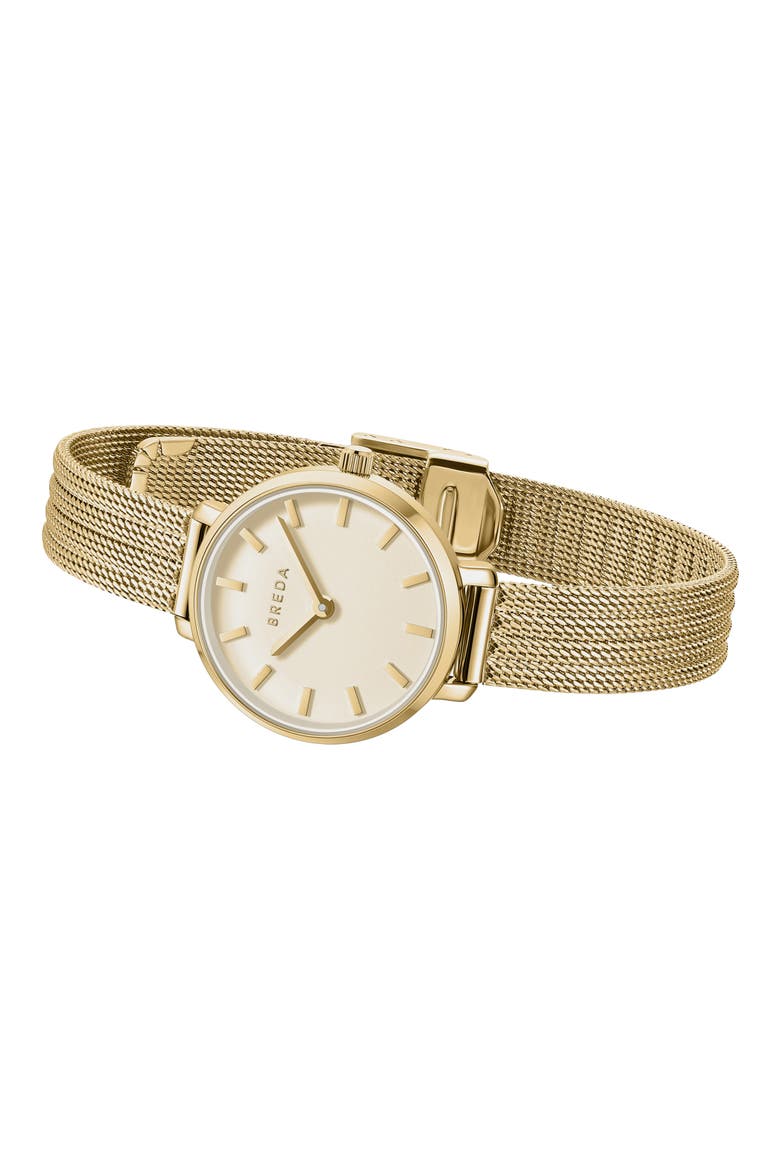 Beverly Mesh Strap Watch, 25mm, Alternate, color, GOLD