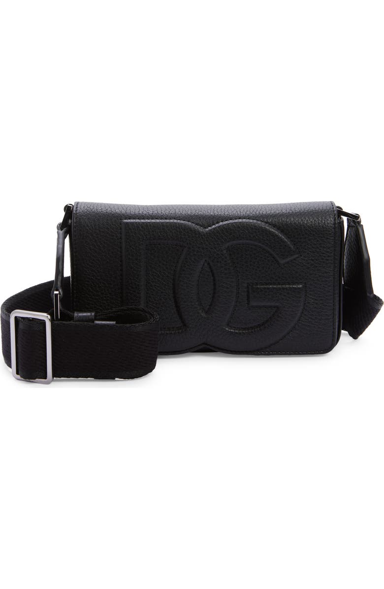 Dolce&Gabbana Mini Deerskin Leather Shoulder Bag, Main, color, Nero