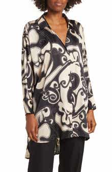BY DESIGN Marissa Collared Poly Silk Tunic