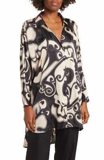 BY DESIGN Marissa Collared Poly Silk Tunic