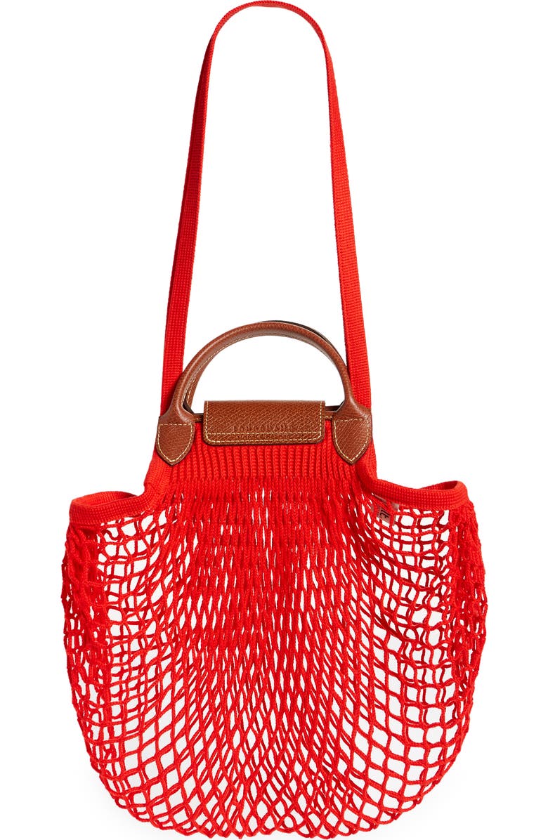 Longchamp Le Pliage Filet Knit Shoulder Bag, Alternate, color, Red