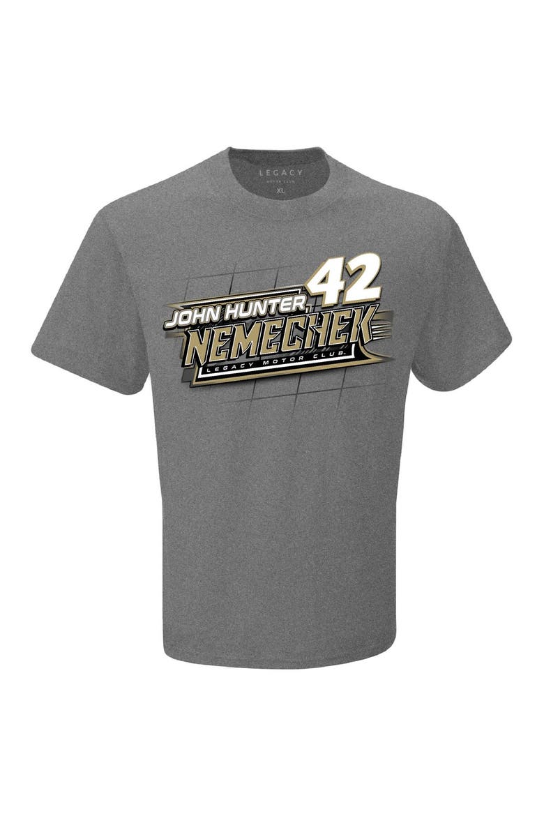Men's Checkered Flag Sports  Heather Charcoal John Hunter Nemechek 2024 NASCAR Cup Series Schedule T-Shirt, Alternate, color, Heather Charcoal