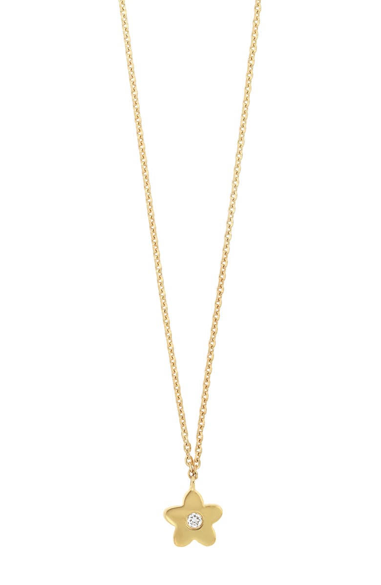 Bony Levy Kids' 14K Gold & Diamond Flower Pendant Necklace, Main, color,