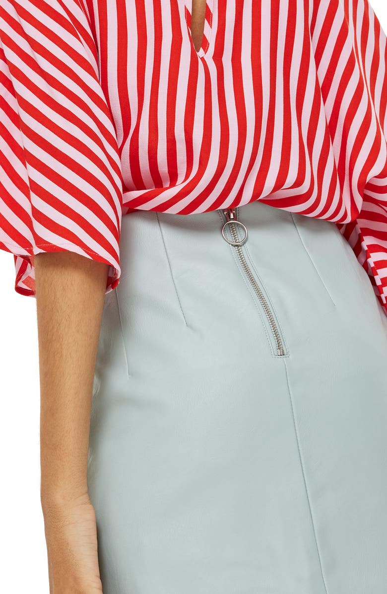 Topshop Faux Leather Mini Skirt, Alternate, color, 