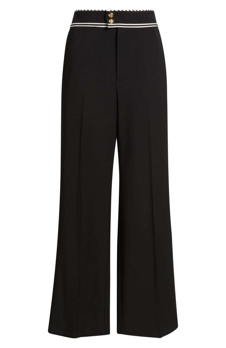 FRAME Prim Contrast Piping Pants, Alternate, color, Black