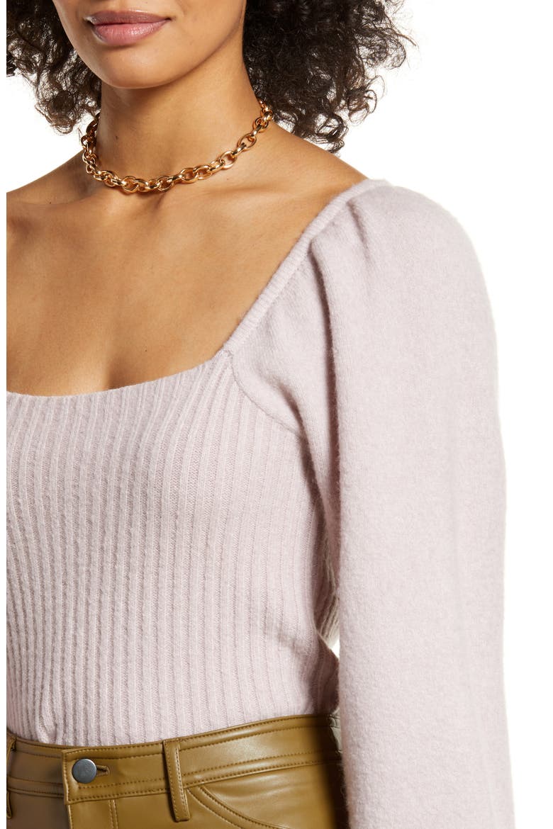 Puff Sleeve Square Neck Sweater, Alternate, color, PURPLE HEAVEN