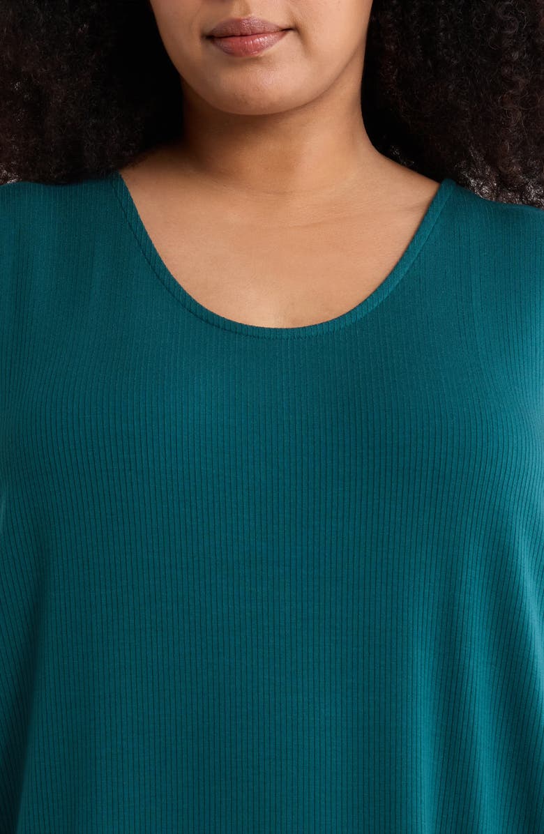 Eileen Fisher Rib Knit Tank Midi Dress, Alternate, color, Kelp