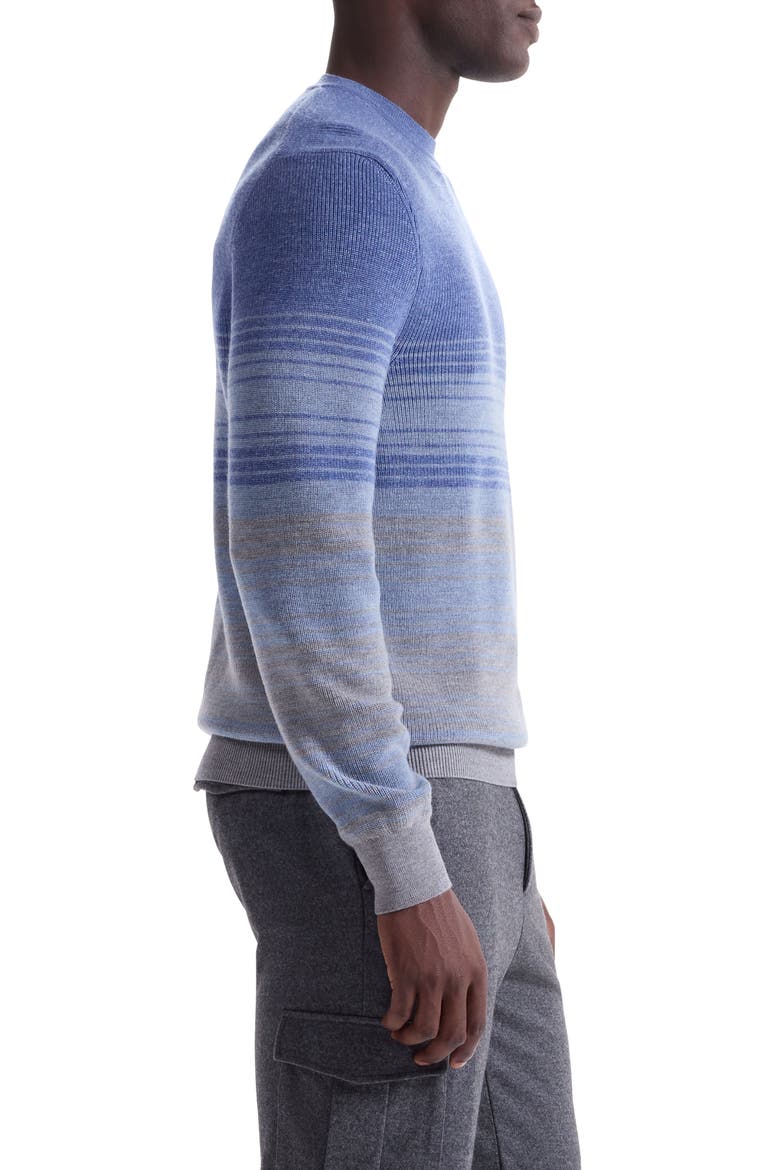 Gradient Stripe Merino Wool Sweater, Alternate, color, COBALT