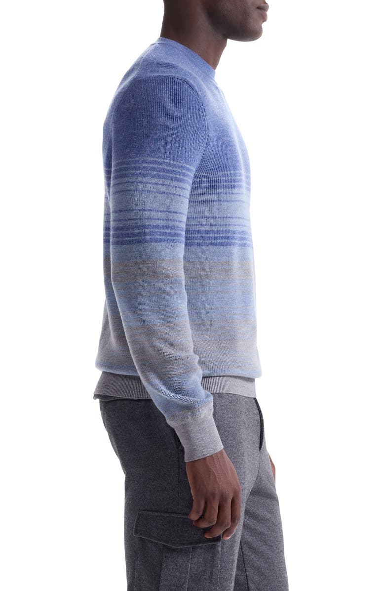 Bugatchi Gradient Stripe Merino Wool Sweater, Alternate, color, Cobalt