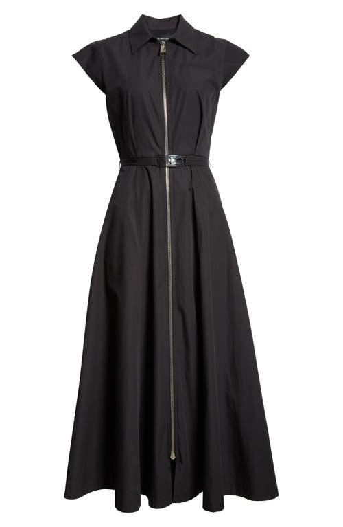 Brandon Maxwell The Jace Zip-up Belted Maxi Dress In Black
