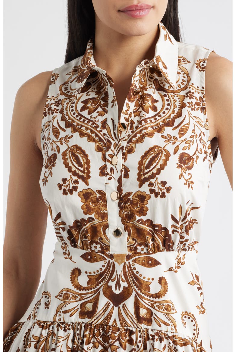 Print Sleeveless Maxi Shirtdress, Alternate, color, CREAM MULTI