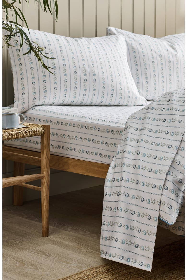 Rosamund Botanical Luxury Cotton Sateen Sheet Set Bundles, Alternate, color, Blue
