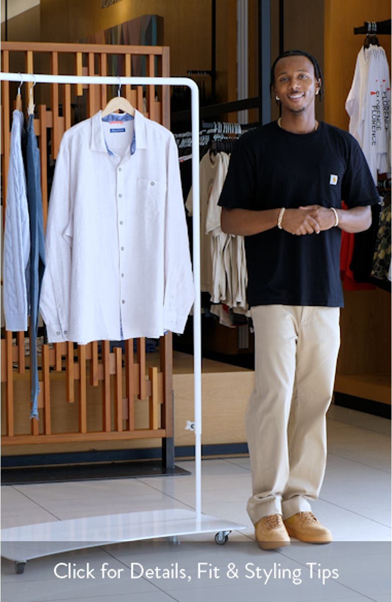 Del Mar Island Embroidered Linen Button-Up Shirt, sales video thumbnail