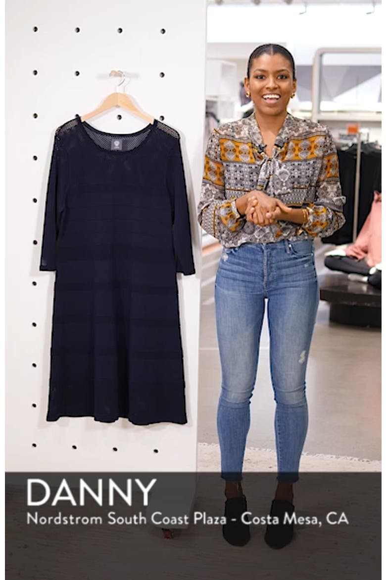Mixed Stitch Pointelle Fit & Flare Dress video
