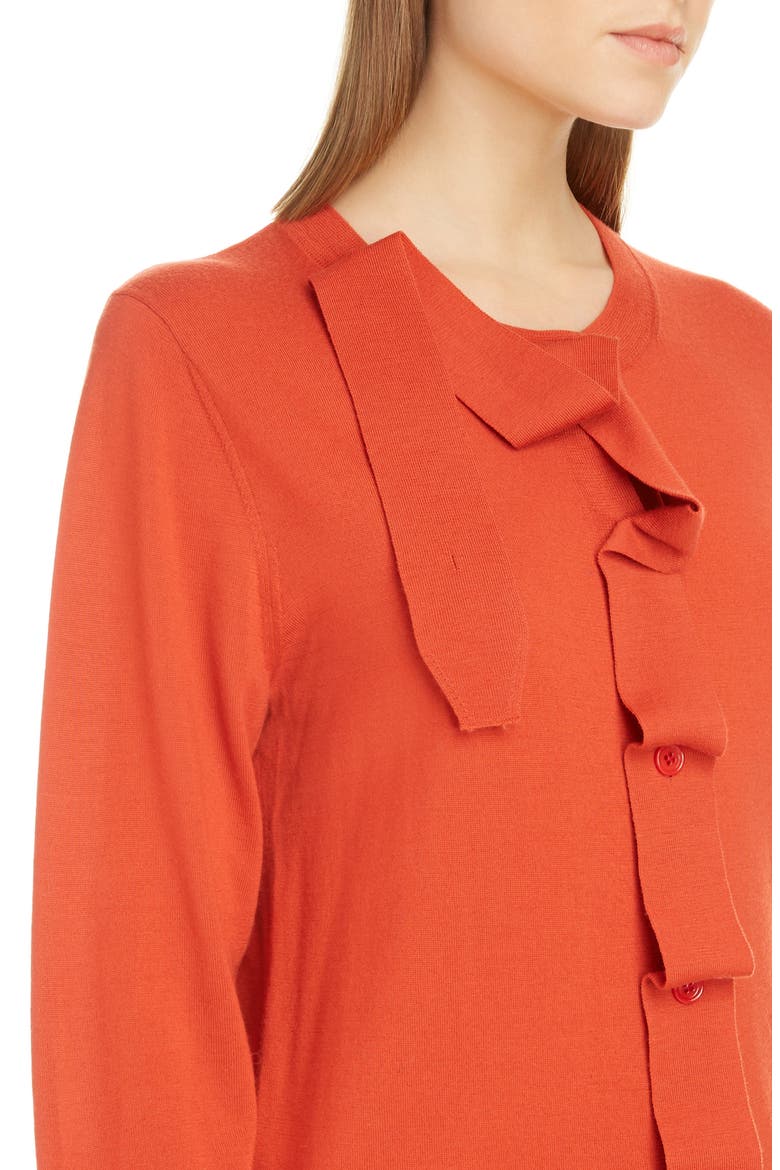 Janae Merino Wool Cardigan, Alternate, color, VERMILLION