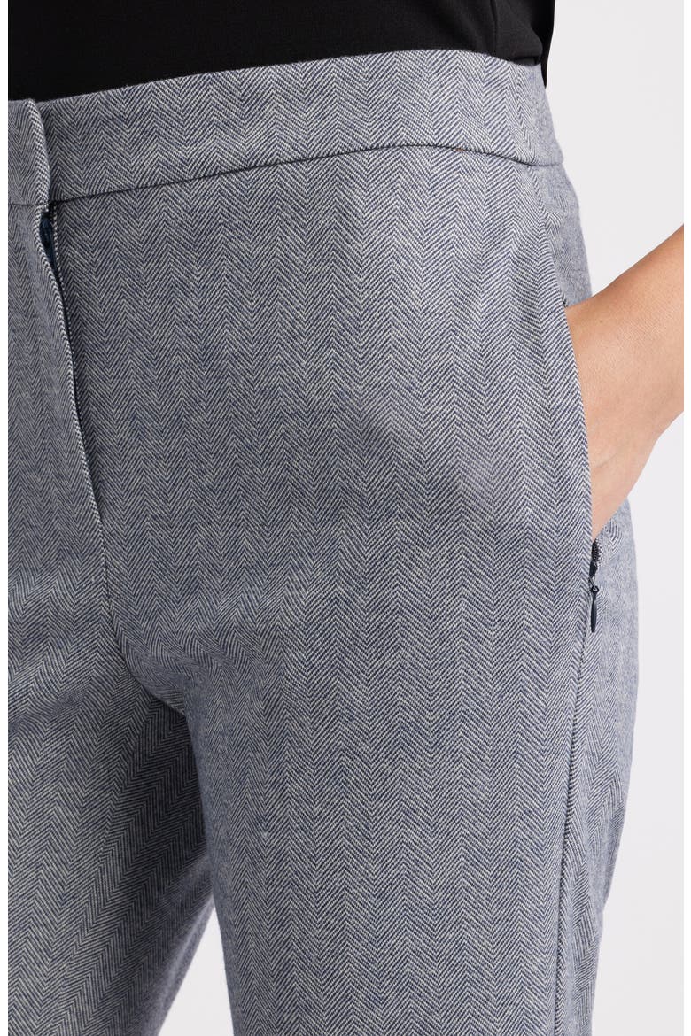 Herringbone Kick Flare Ankle Pants, Alternate, color, NAVY MELANGE