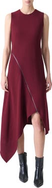 Akris Asymmetric Sleeveless Wool Dress