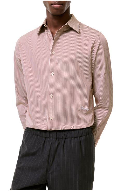 Slim Fit Striped Cotton Shirt