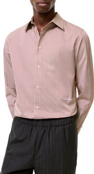 Burberry Slim Fit Striped Cotton Shirt