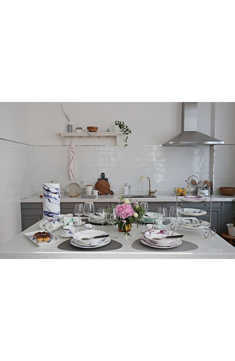 Prouna Marble Azure Dinner Plate, Alternate, color, White