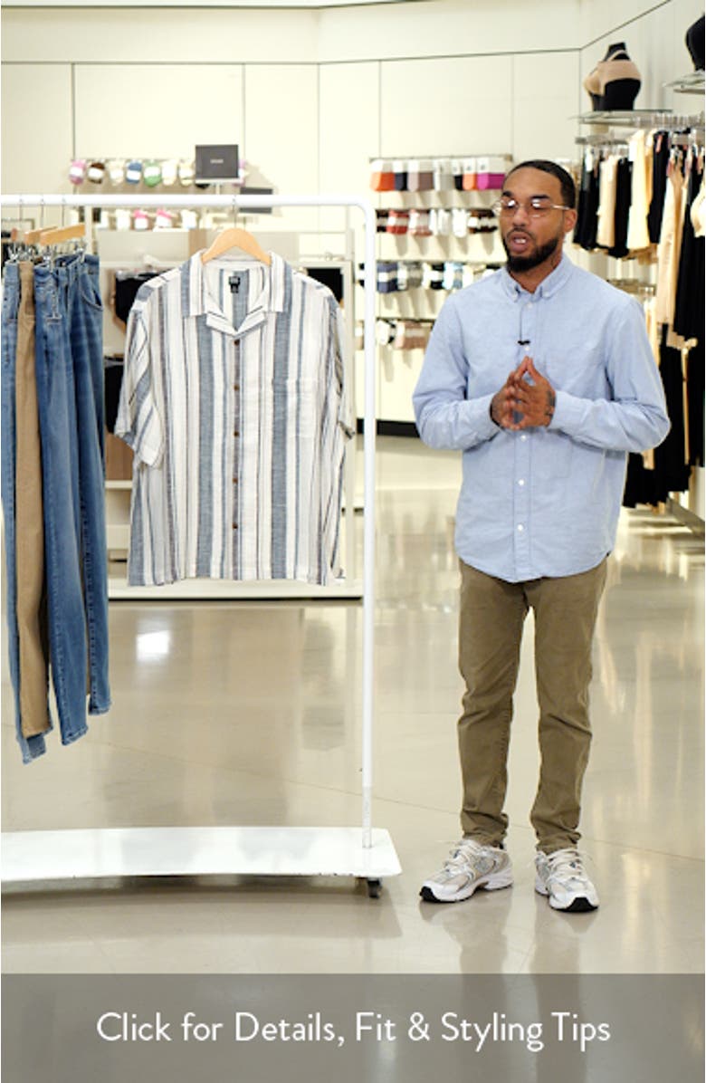 Stripe Cotton Gauze Camp Shirt, sales video thumbnail