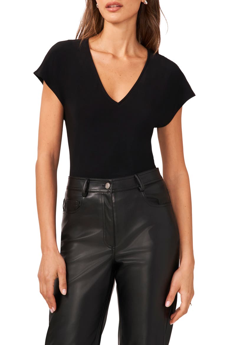 V-Neck Dolman Sleeve T-Shirt, Main, color, BLACK