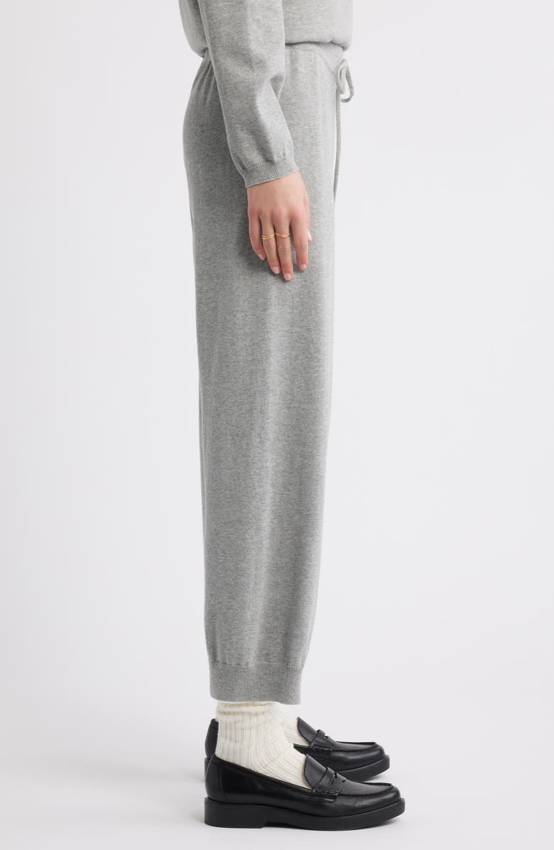 THE GREAT. The Lantern Crop Cotton Sweatpants, Alternate, color, Heather Grey