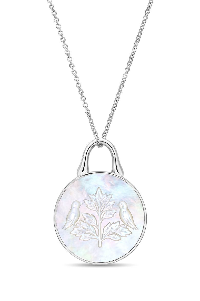 TreasureLock Mother-of-Pearl Tree of Life Pendant Necklace, Main, color, STERLING SILVER AND MOP