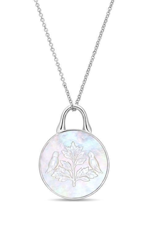 TreasureLock Mother-of-Pearl Tree of Life Pendant Necklace