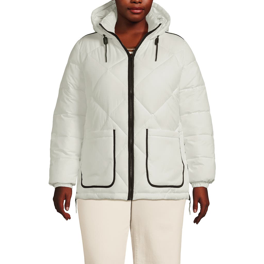 Lands' End Featherfree Insulated Diamond Quilted Jacket In White